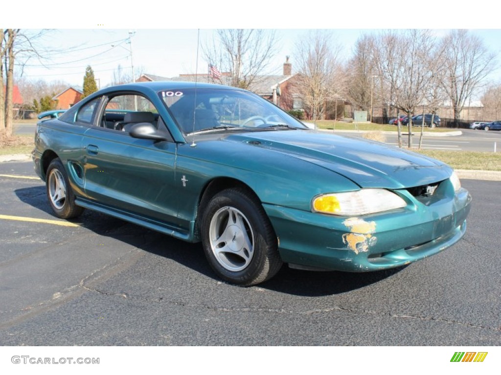 1998 Mustang V6 Coupe - Pacific Green Metallic / Medium Graphite photo #8