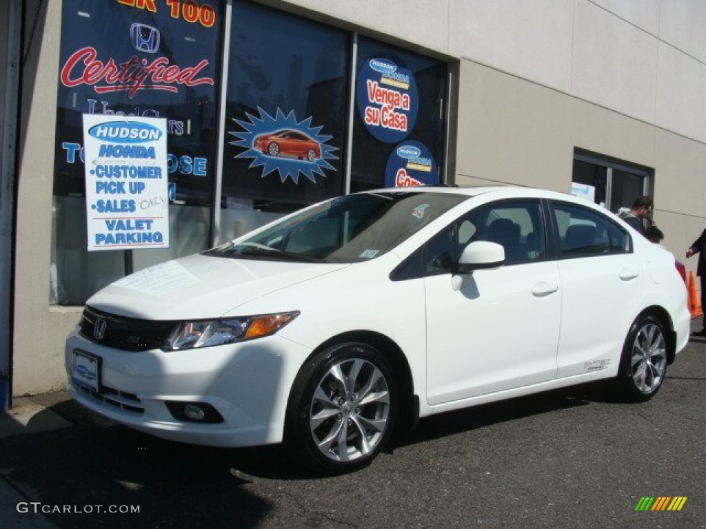 2012 Civic Si Sedan - Taffeta White / Black photo #1