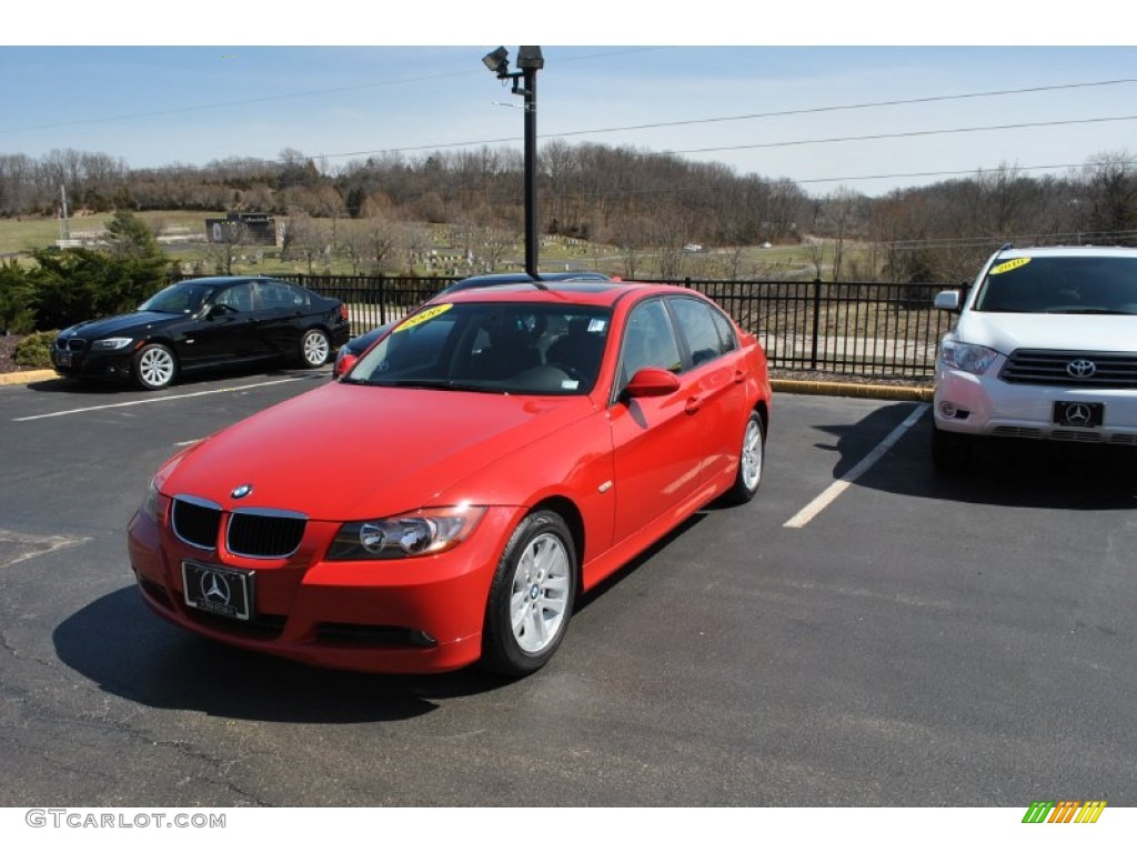 2006 3 Series 325i Sedan - Electric Red / Black photo #6