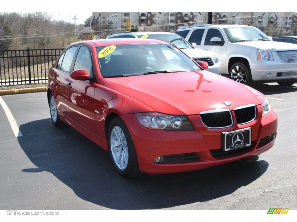 2006 3 Series 325i Sedan - Electric Red / Black photo #7
