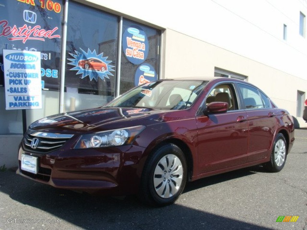 2011 Accord LX Sedan - Basque Red Pearl / Ivory photo #1