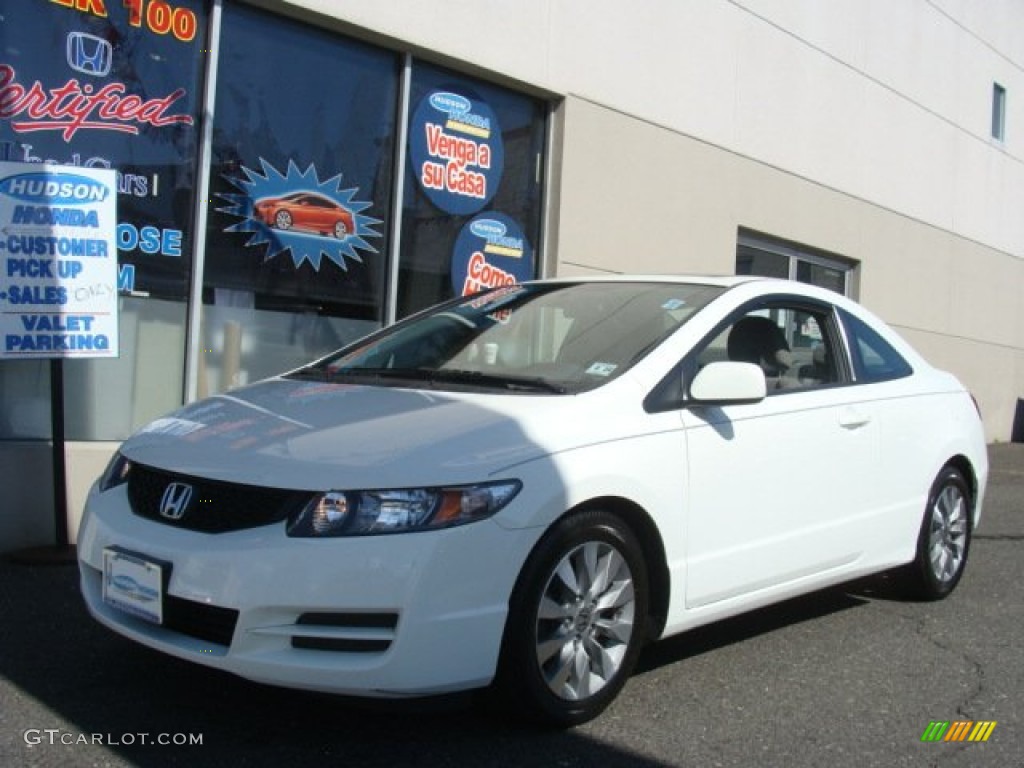 2010 Civic EX Coupe - Taffeta White / Gray photo #1