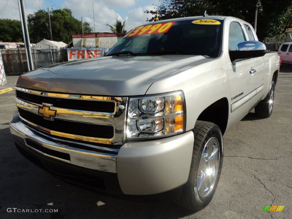2009 Silverado 1500 LT Extended Cab - Silver Birch Metallic / Light Titanium photo #3