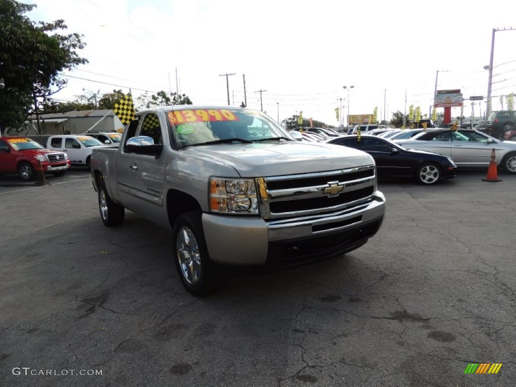 2009 Silverado 1500 LT Extended Cab - Silver Birch Metallic / Light Titanium photo #9