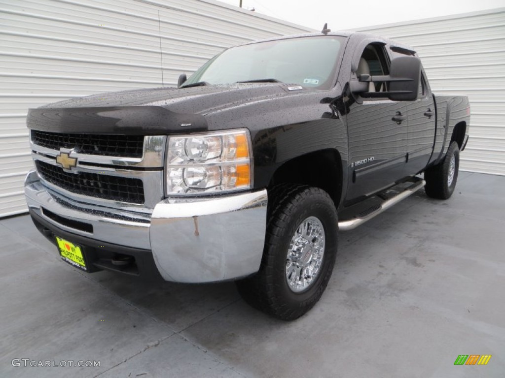 2009 Silverado 2500HD LT Crew Cab 4x4 - Black / Light Titanium/Ebony photo #7