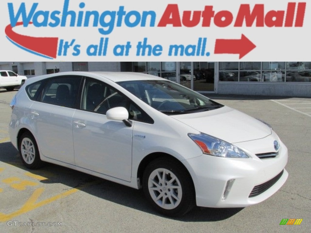 2012 Prius v Two Hybrid - Blizzard White Pearl / Dark Gray photo #1