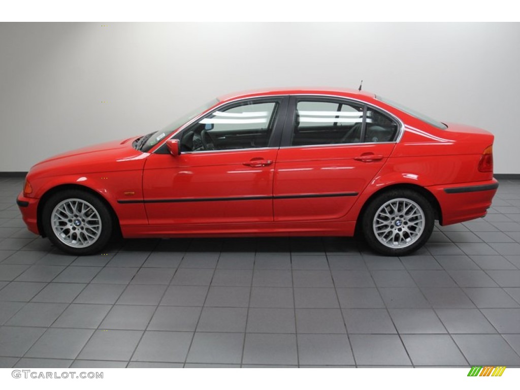 2000 3 Series 328i Sedan - Bright Red / Black photo #2