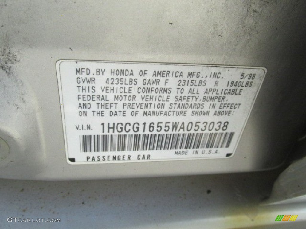 1998 Accord EX V6 Sedan - Heather Mist Metallic / Ivory photo #19