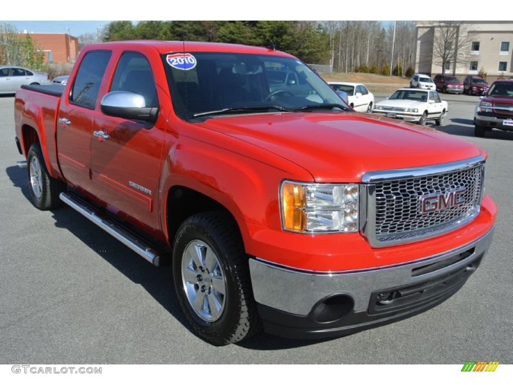 2010 Sierra 1500 SLE Crew Cab - Fire Red / Ebony photo #1