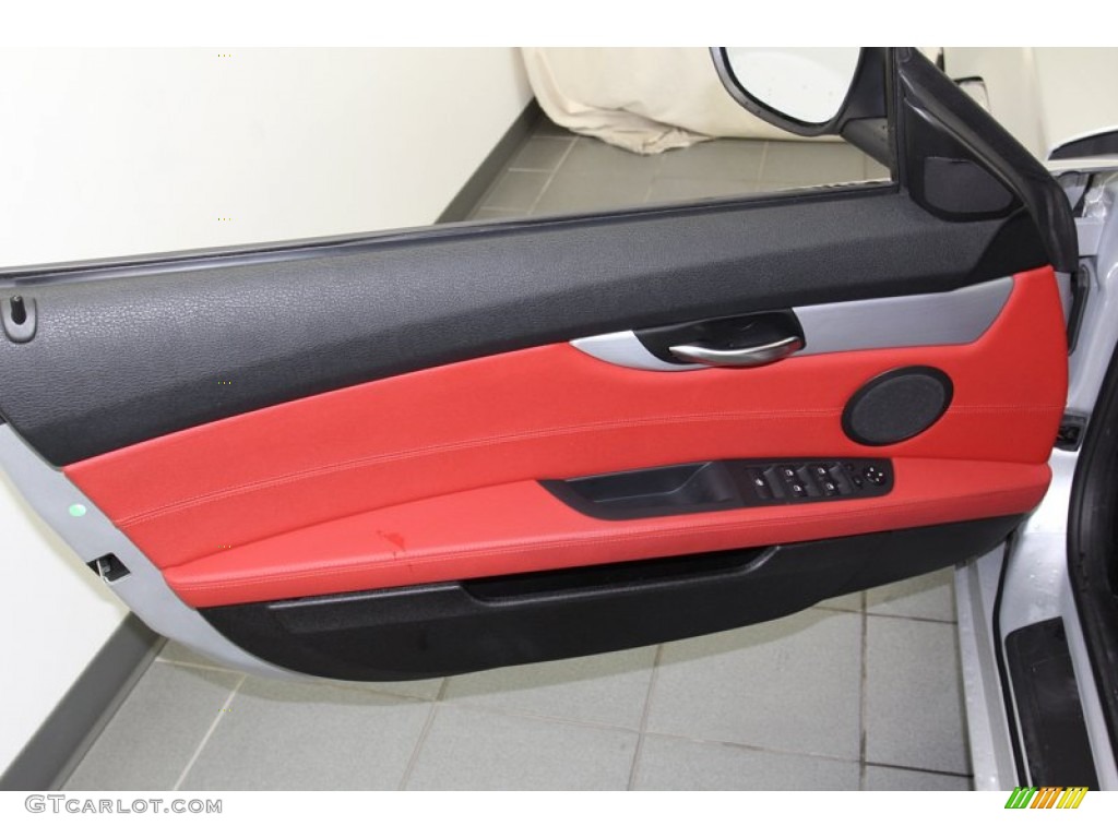 2010 BMW Z4 sDrive30i Roadster Coral Red Door Panel Photo #79316650