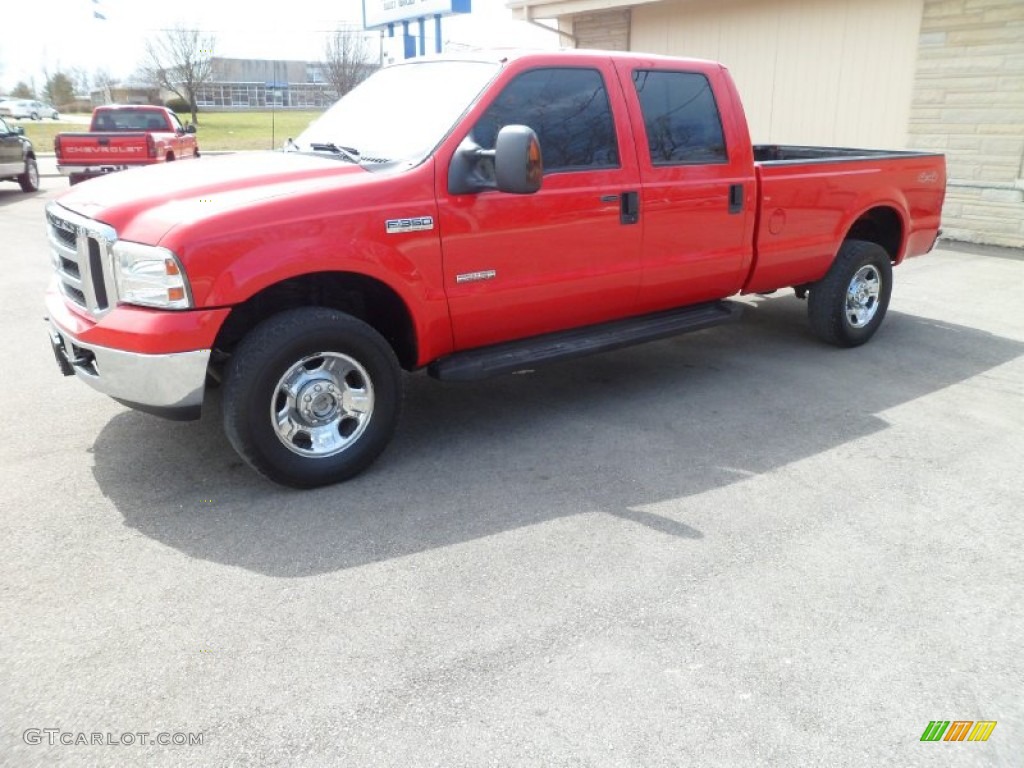 2006 F350 Super Duty XLT Crew Cab 4x4 - Red Clearcoat / Dark Flint photo #7