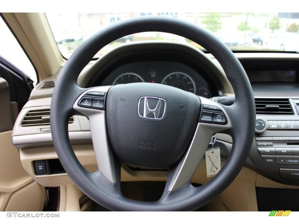 2009 Honda Accord LX-P Sedan Ivory Steering Wheel Photo #79323798