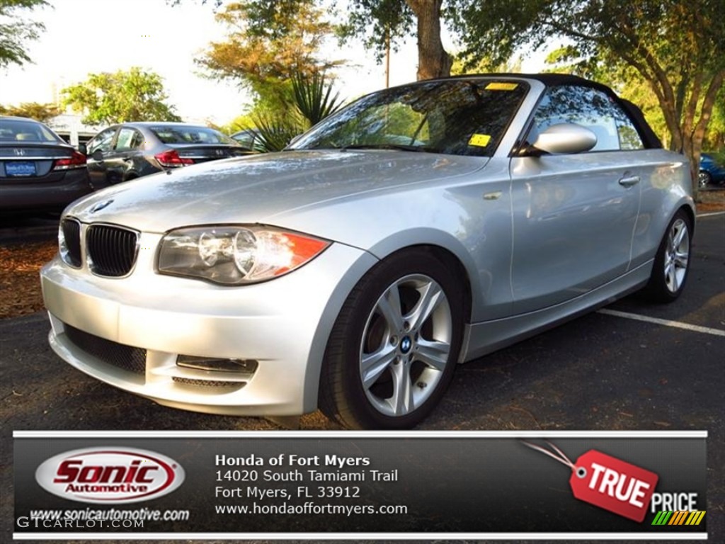 2008 1 Series 128i Convertible - Titanium Silver Metallic / Black photo #1