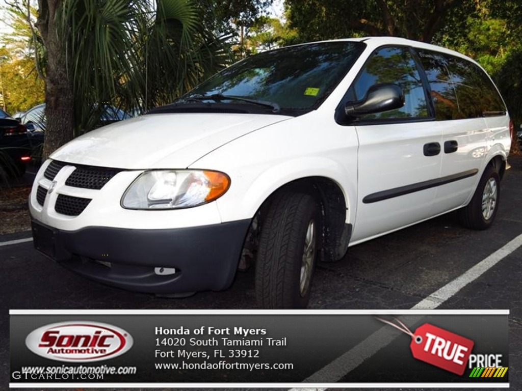 Stone White Dodge Caravan