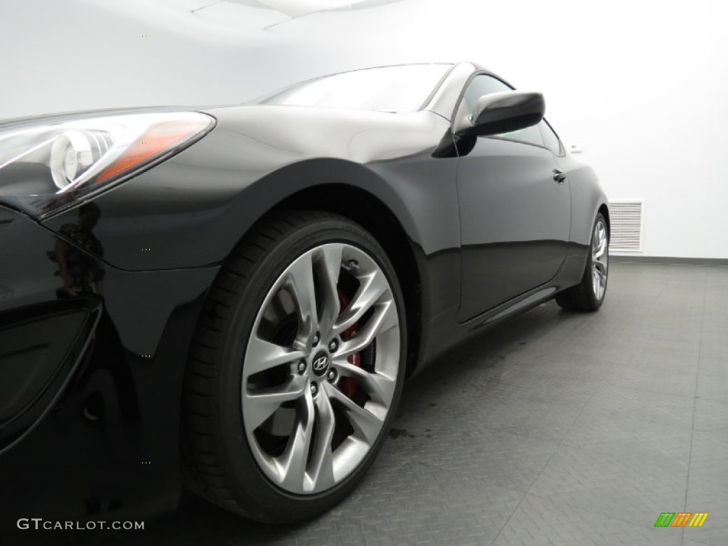 2013 Genesis Coupe 2.0T R-Spec - Black Noir Pearl / Red Leather/Red Cloth photo #6