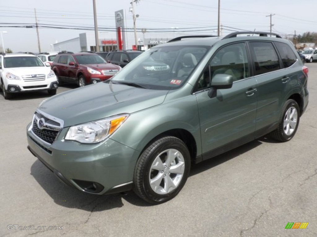 2014 Forester 2.5i Limited - Jasmin Green Metallic / Platinum photo #3