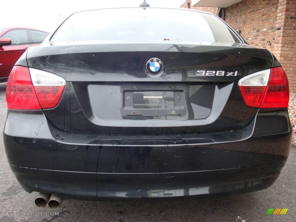 2007 3 Series 328xi Sedan - Jet Black / Black photo #5
