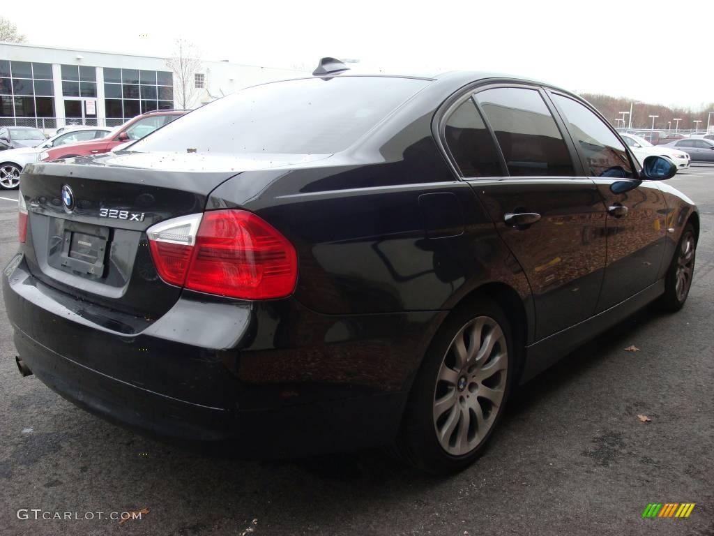 2007 3 Series 328xi Sedan - Jet Black / Black photo #6