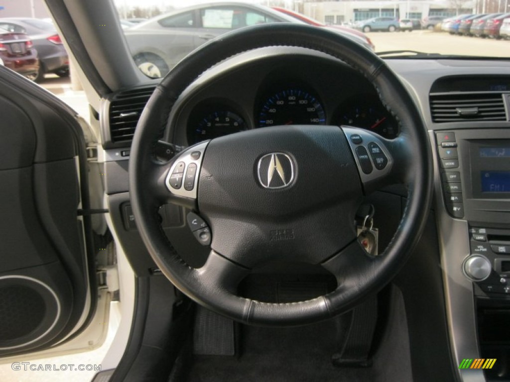 2006 Acura TL 3.2 Ebony Steering Wheel Photo #79338550