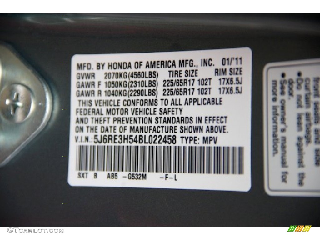 2011 CR-V EX - Opal Sage Metallic / Ivory photo #35