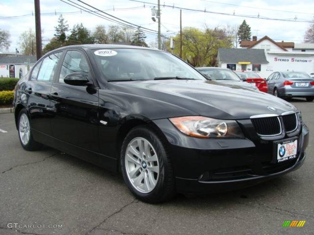 2007 3 Series 328xi Sedan - Jet Black / Black photo #2