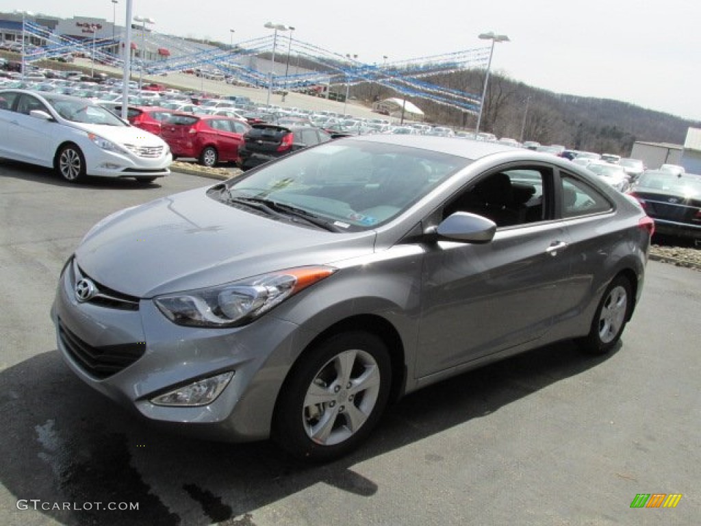 2013 Elantra Coupe GS - Titanium Gray Metallic / Blue photo #3