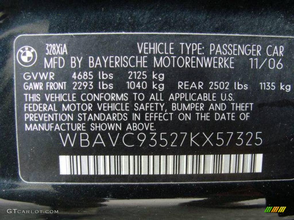 2007 3 Series 328xi Sedan - Jet Black / Black photo #26