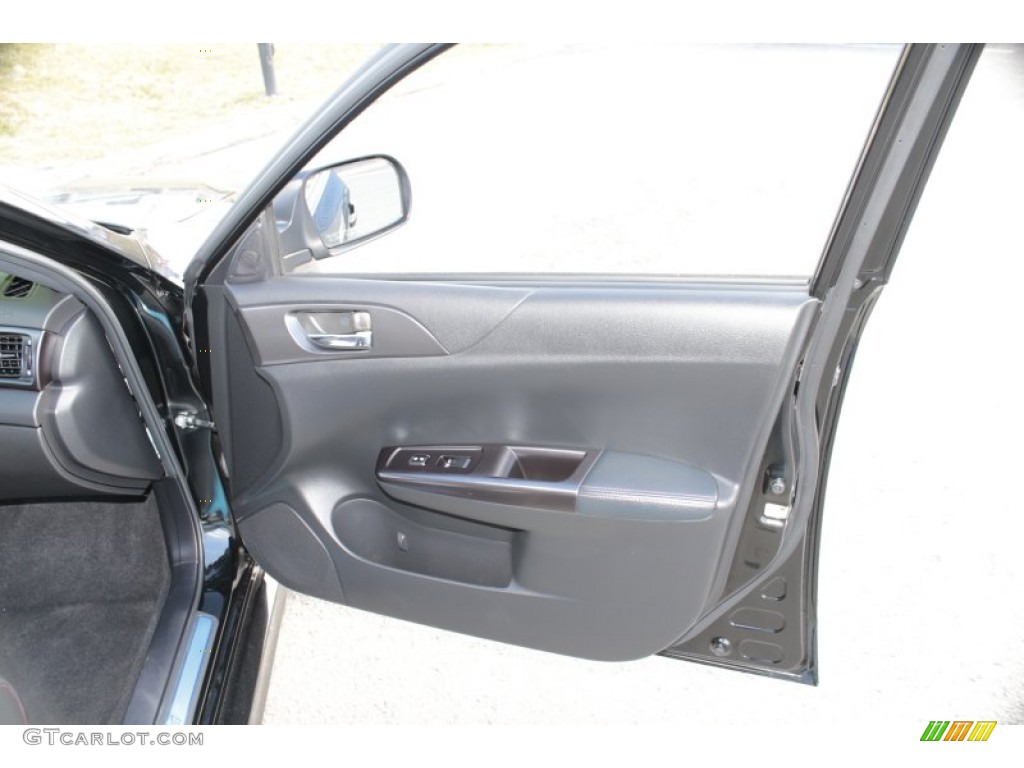 2011 Subaru Impreza WRX STi Limited STI Carbon Black Leather Door Panel Photo #79347787