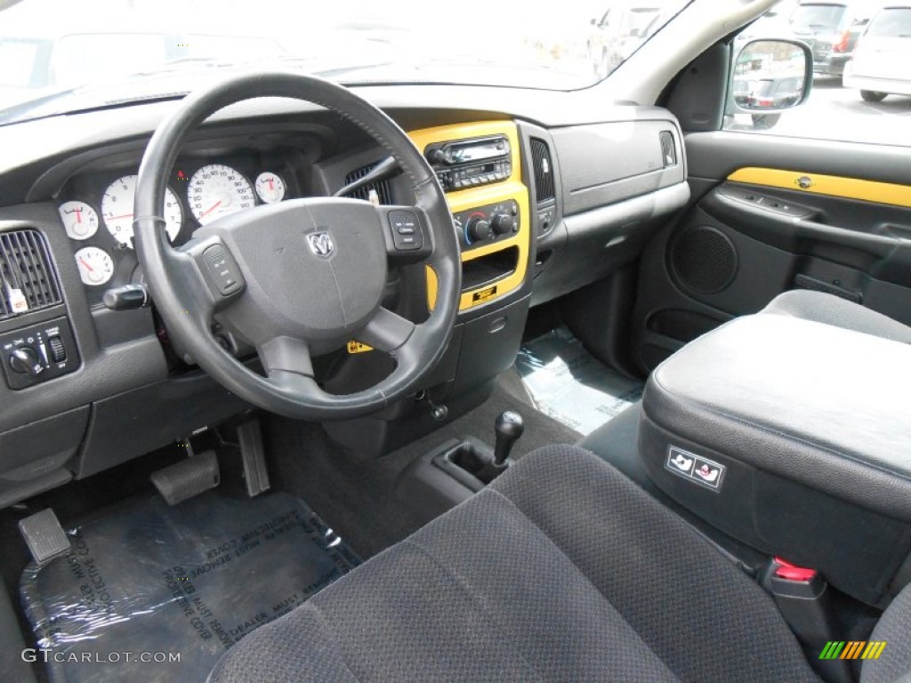 Dark Slate Gray/Yellow Accents Interior 2004 Dodge Ram 1500 Rumble Bee Regular Cab 4x4 Photo #79350007