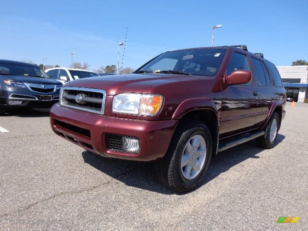 2001 Pathfinder LE 4x4 - Burnt Cherry Red Pearl / Charcoal photo #1