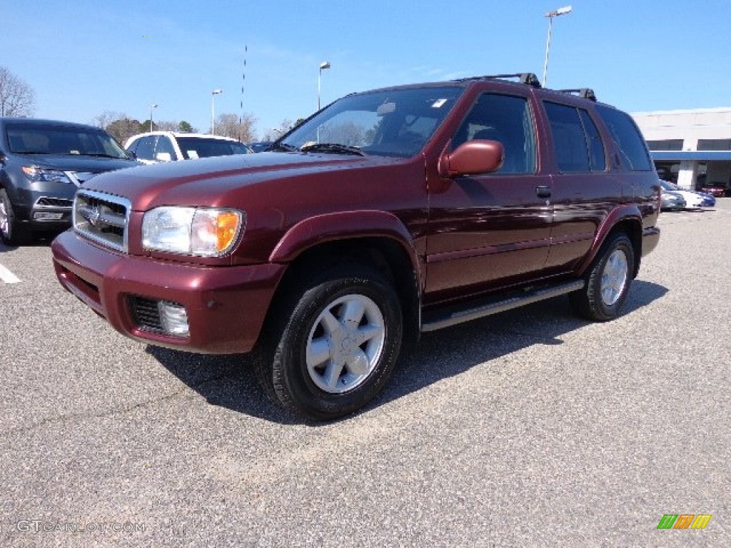 2001 Pathfinder LE 4x4 - Burnt Cherry Red Pearl / Charcoal photo #2