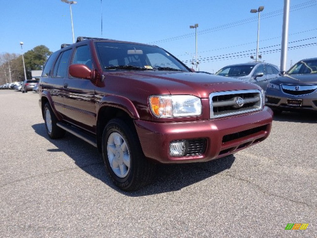 2001 Pathfinder LE 4x4 - Burnt Cherry Red Pearl / Charcoal photo #9