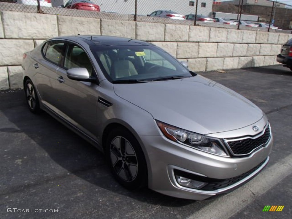 2012 Optima Hybrid - Satin Metal / Beige photo #1