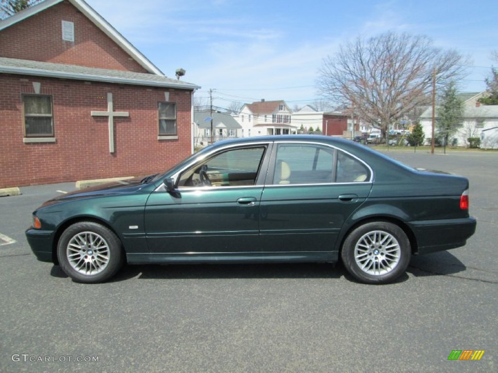 2003 5 Series 530i Sedan - Oxford Green Metallic / Sand Beige photo #3