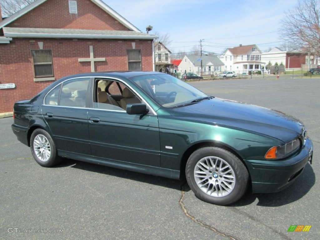 2003 5 Series 530i Sedan - Oxford Green Metallic / Sand Beige photo #10