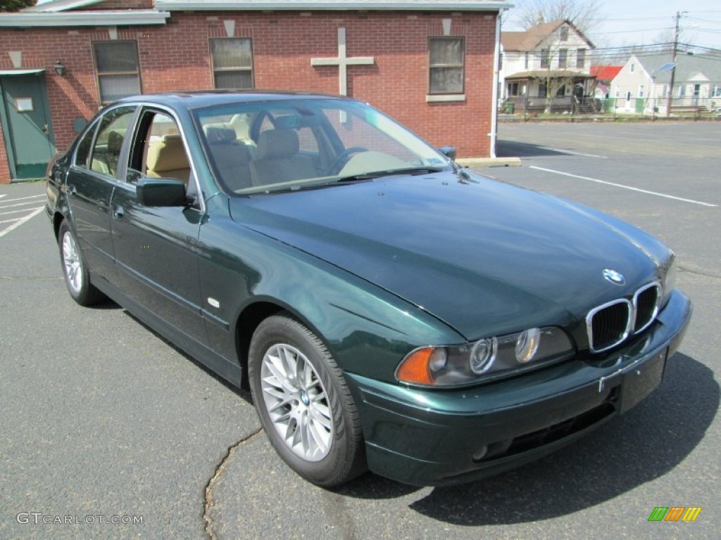 2003 5 Series 530i Sedan - Oxford Green Metallic / Sand Beige photo #11