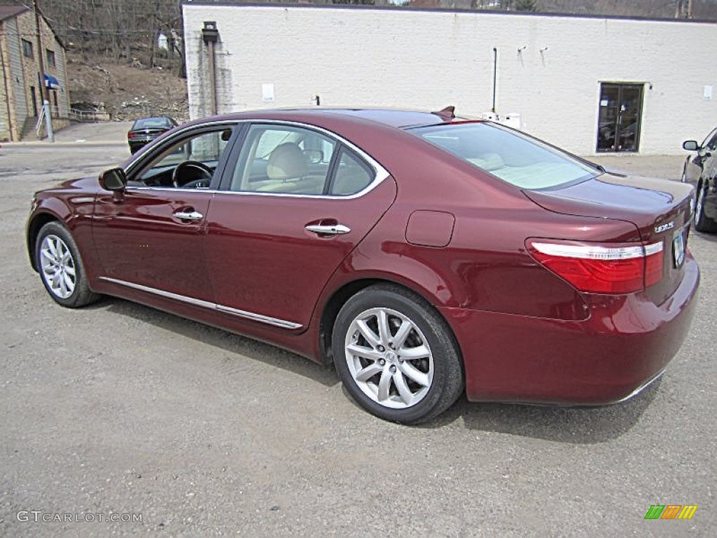 2009 LS 460 AWD - Noble Spinel Red Mica / Cashmere Beige photo #9