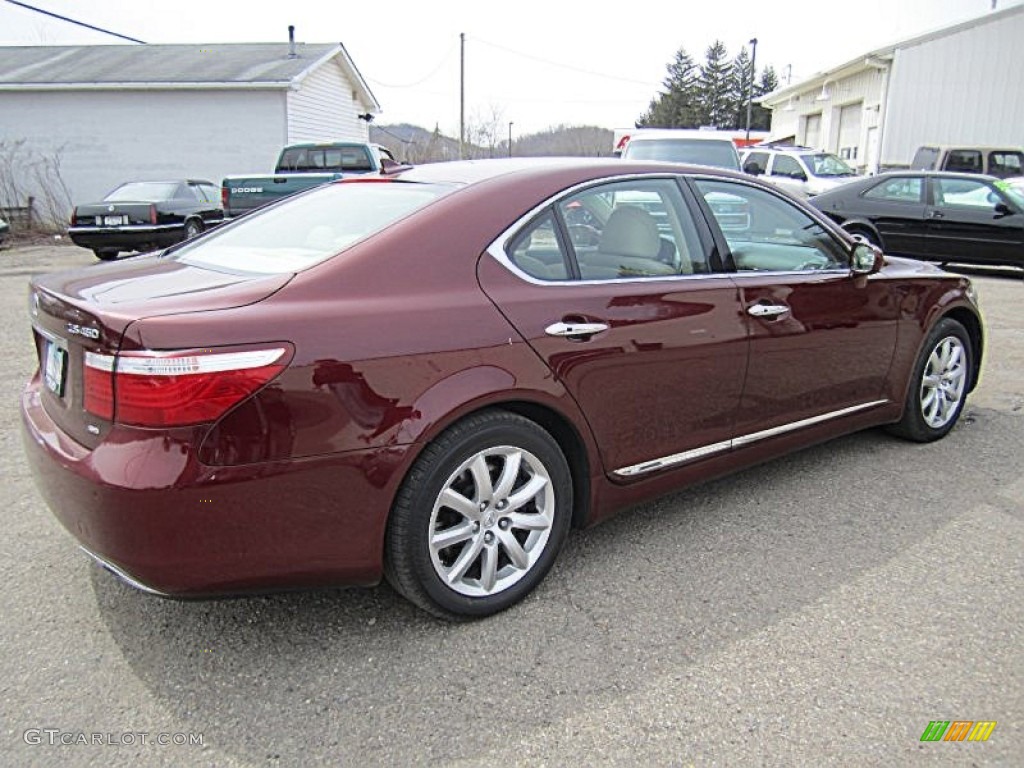 2009 LS 460 AWD - Noble Spinel Red Mica / Cashmere Beige photo #13