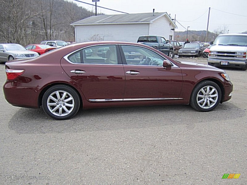 2009 LS 460 AWD - Noble Spinel Red Mica / Cashmere Beige photo #14