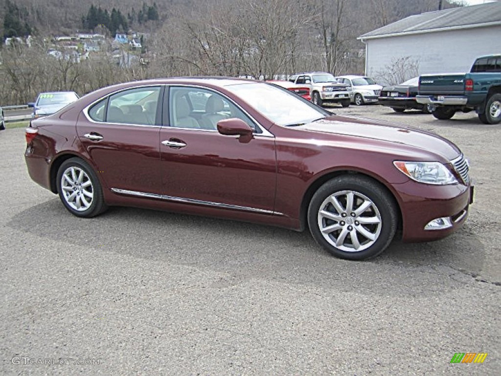 2009 LS 460 AWD - Noble Spinel Red Mica / Cashmere Beige photo #15