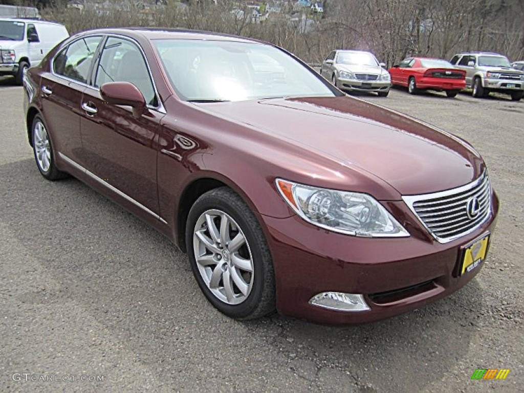 2009 LS 460 AWD - Noble Spinel Red Mica / Cashmere Beige photo #16