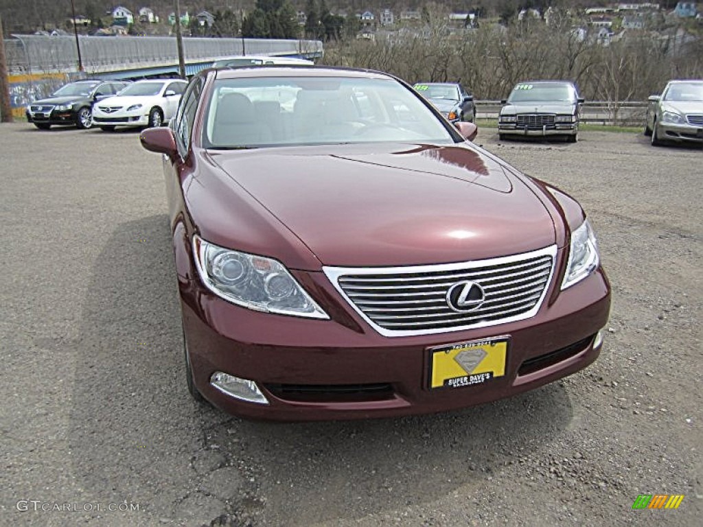2009 LS 460 AWD - Noble Spinel Red Mica / Cashmere Beige photo #17