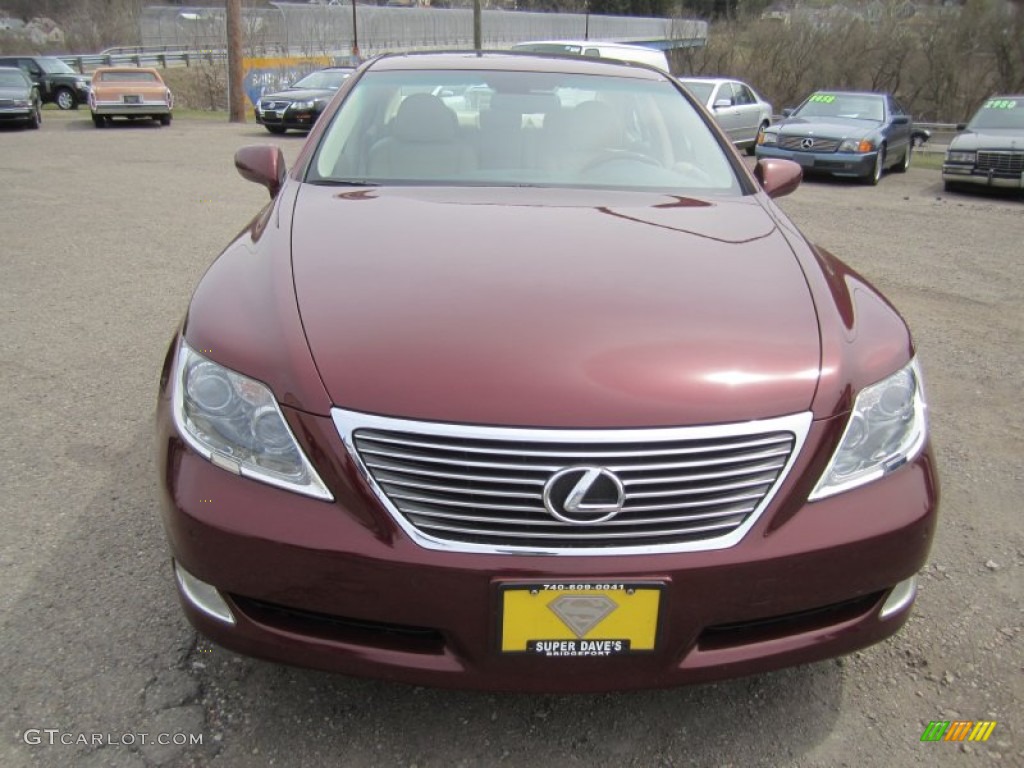 2009 LS 460 AWD - Noble Spinel Red Mica / Cashmere Beige photo #18