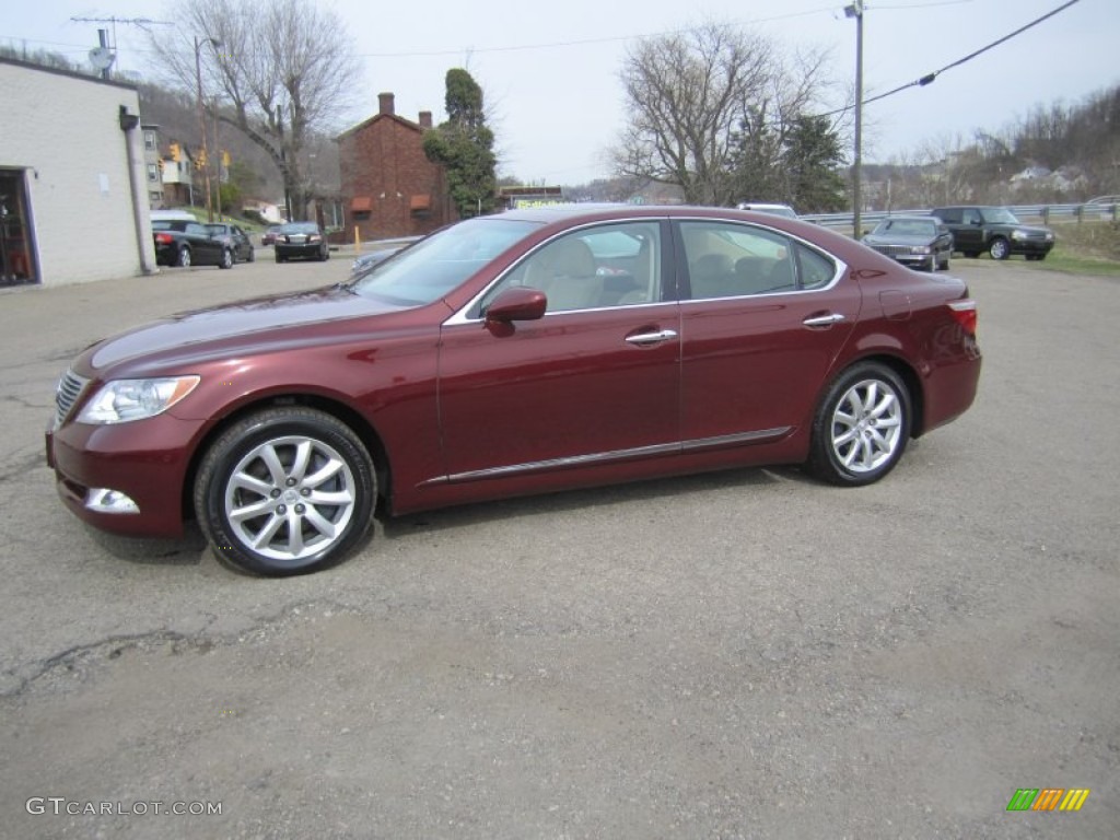 2009 LS 460 AWD - Noble Spinel Red Mica / Cashmere Beige photo #35