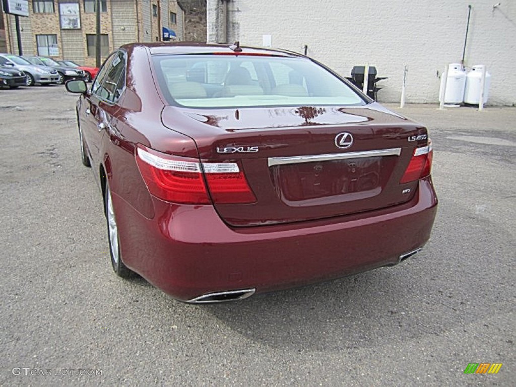 2009 LS 460 AWD - Noble Spinel Red Mica / Cashmere Beige photo #38