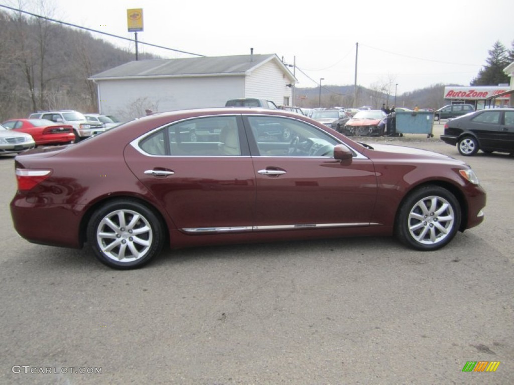 2009 LS 460 AWD - Noble Spinel Red Mica / Cashmere Beige photo #41