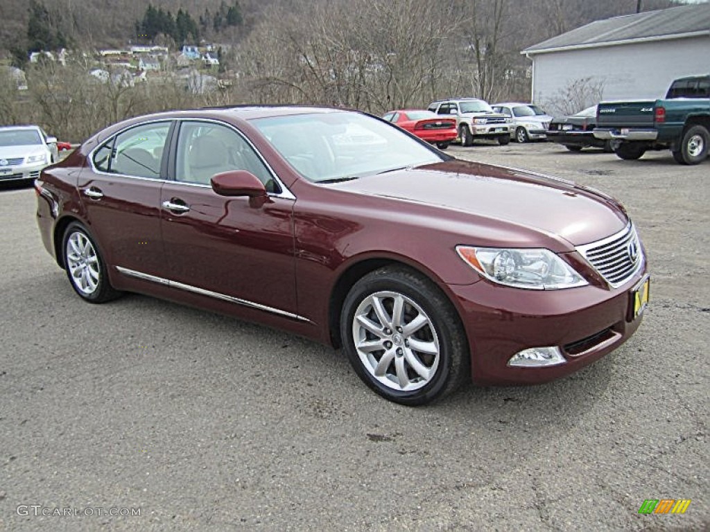 2009 LS 460 AWD - Noble Spinel Red Mica / Cashmere Beige photo #42