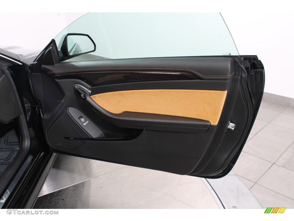 2011 Cadillac CTS -V Coupe Black Diamond Edition Ebony/Saffron Door Panel Photo #79357519