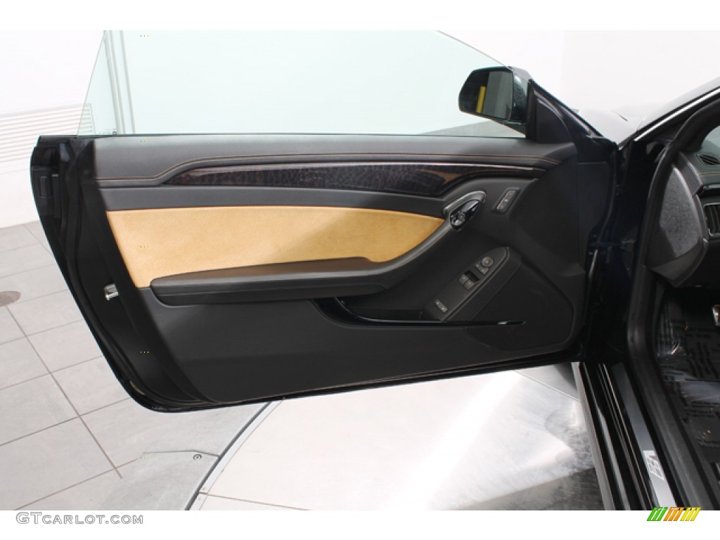 2011 Cadillac CTS -V Coupe Black Diamond Edition Ebony/Saffron Door Panel Photo #79357543