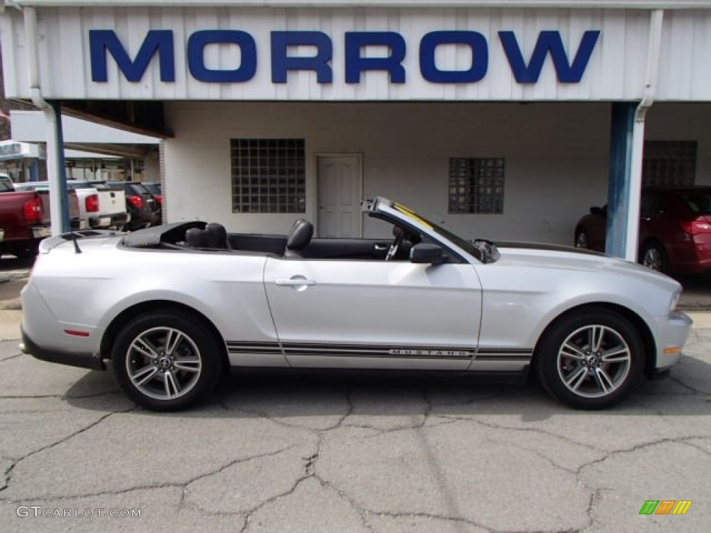 2010 Mustang V6 Premium Convertible - Brilliant Silver Metallic / Charcoal Black photo #1